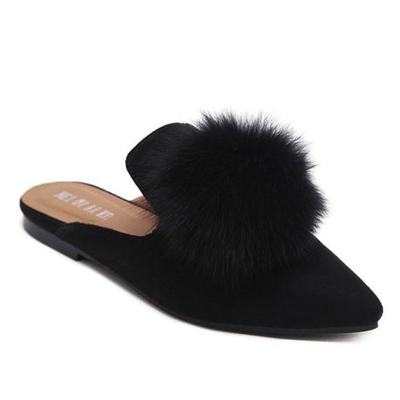 Pompon Pointed Toe Chintillons - Noir 40