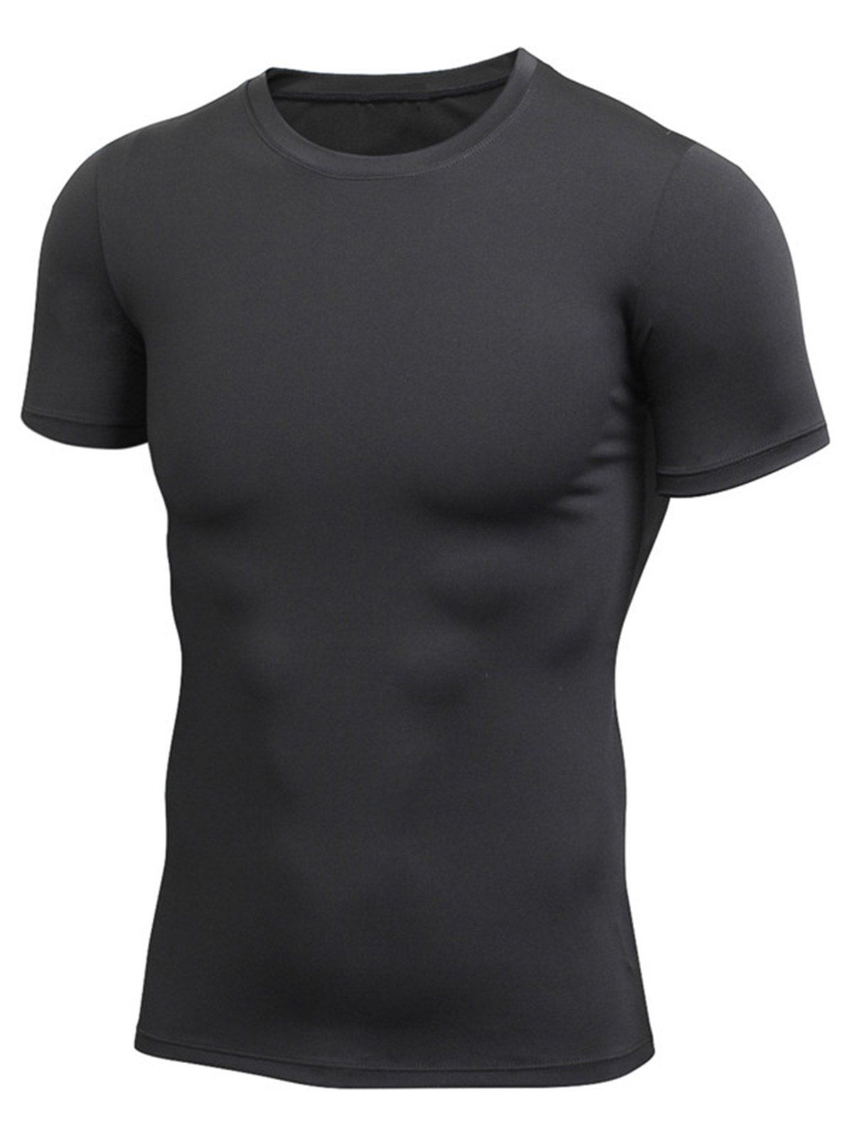 

Stretchy Fitted Short Sleeve Gym T-shirt, Black