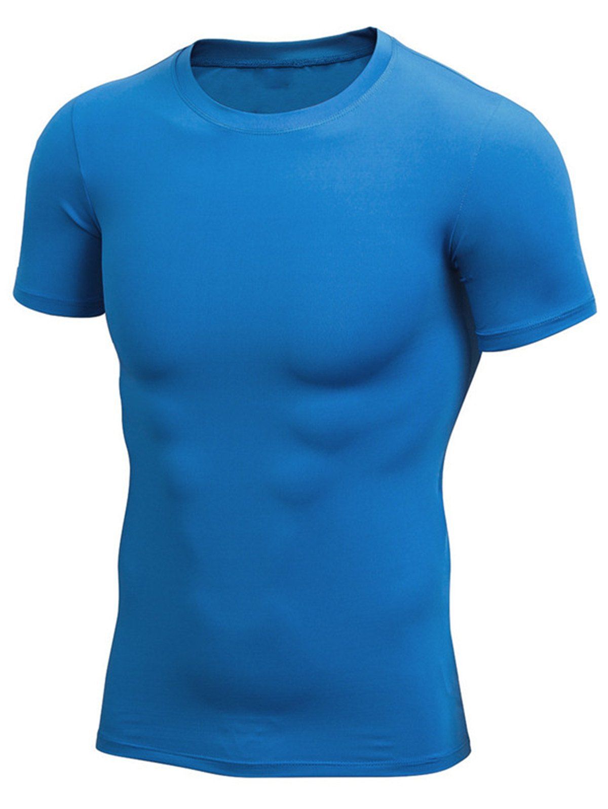 

Stretchy Fitted Short Sleeve Gym T-shirt, Blue