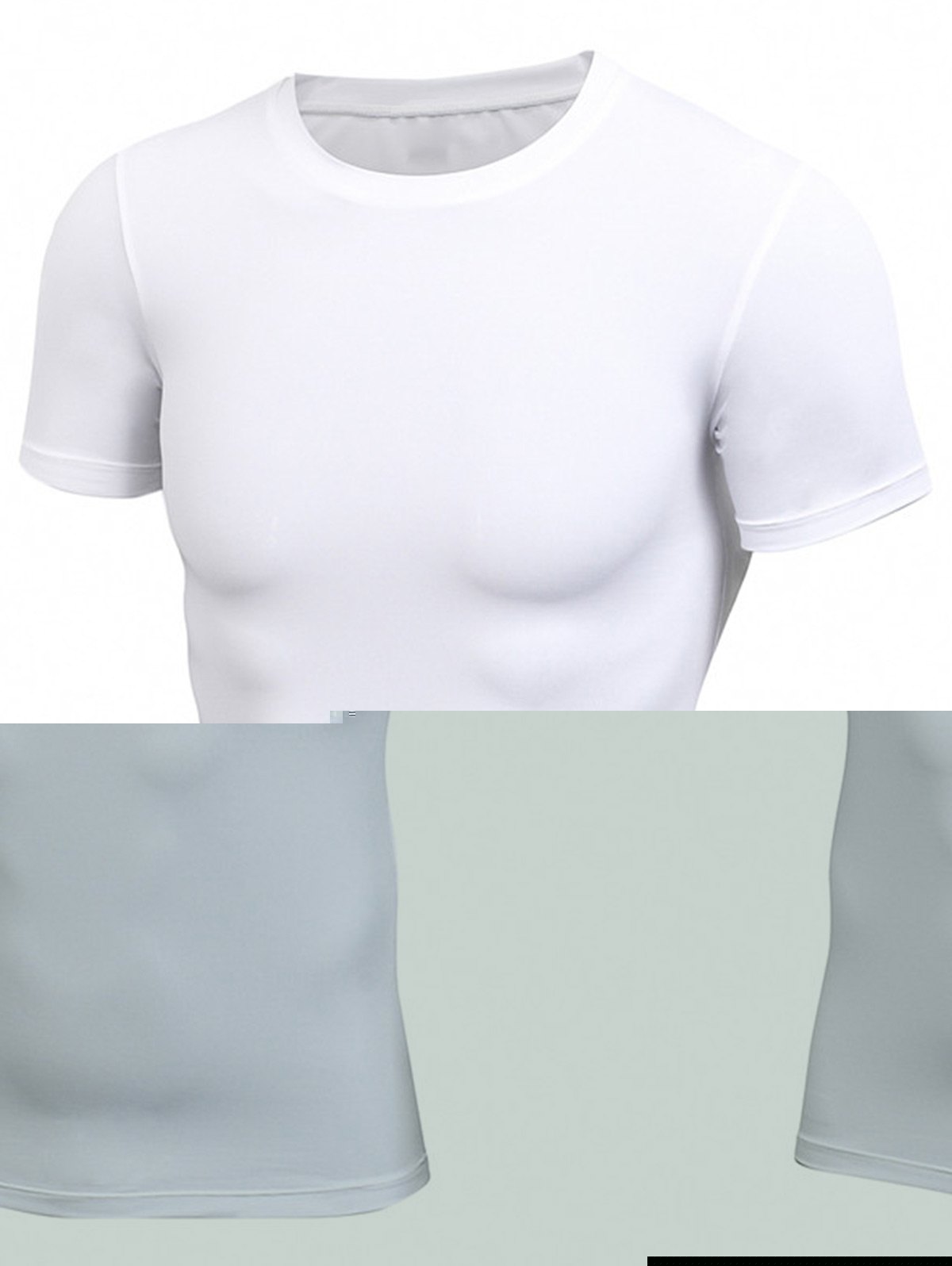 

Stretchy Fitted Short Sleeve Gym T-shirt, White