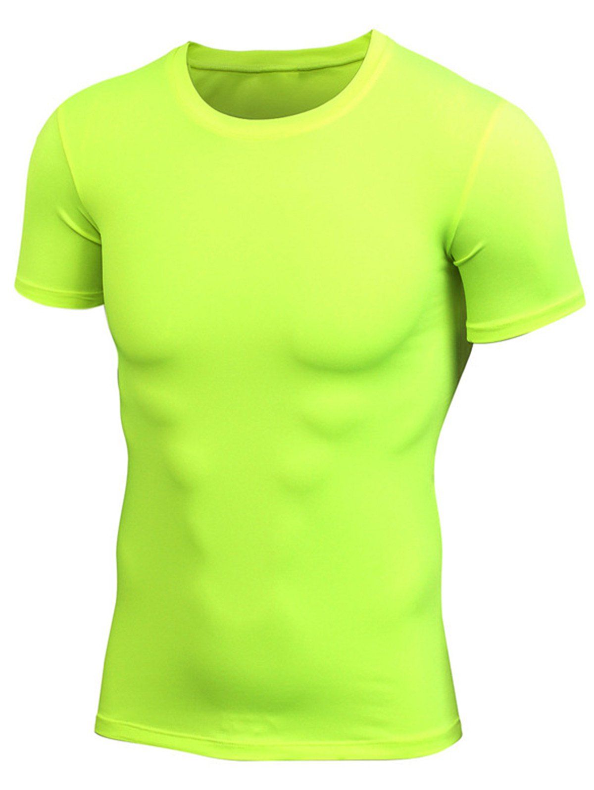 

Stretchy Fitted Short Sleeve Gym T-shirt, Neon green