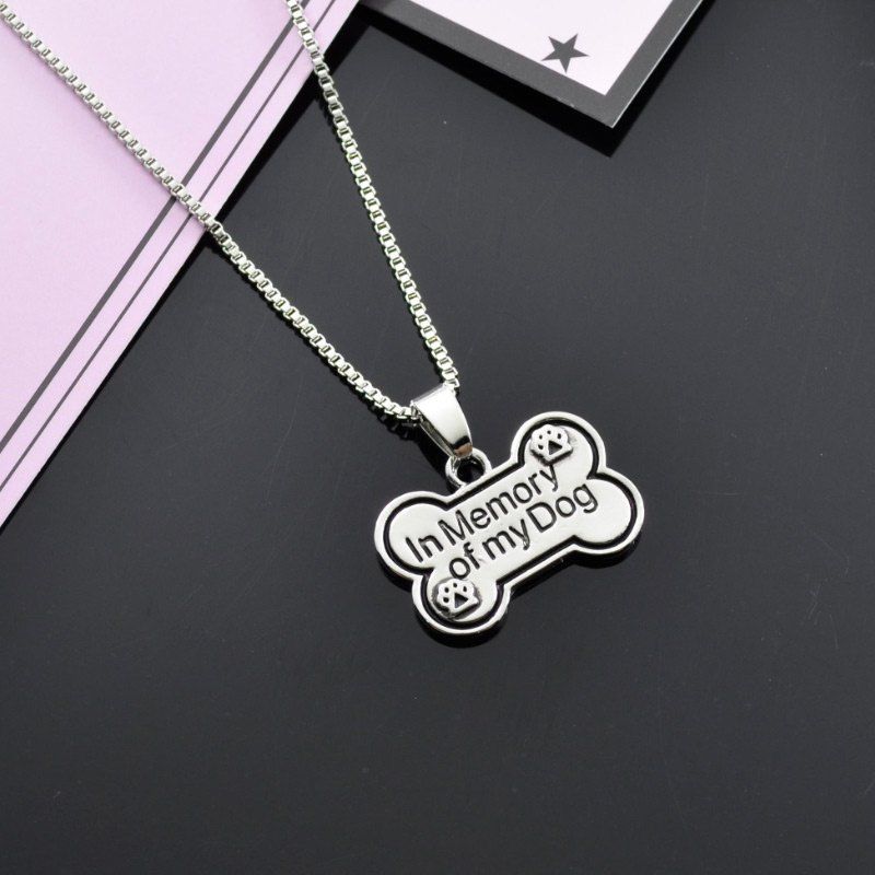 

Bone Memory Dog Claw Footprint Charm Necklace, Silver