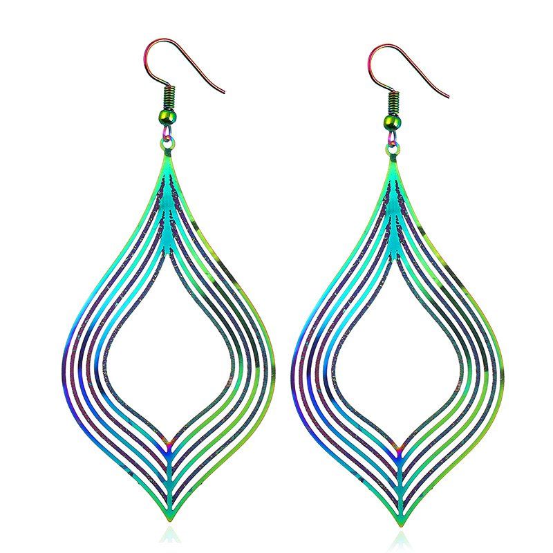 

Alloy Fish Hook Statement Earrings, Colormix