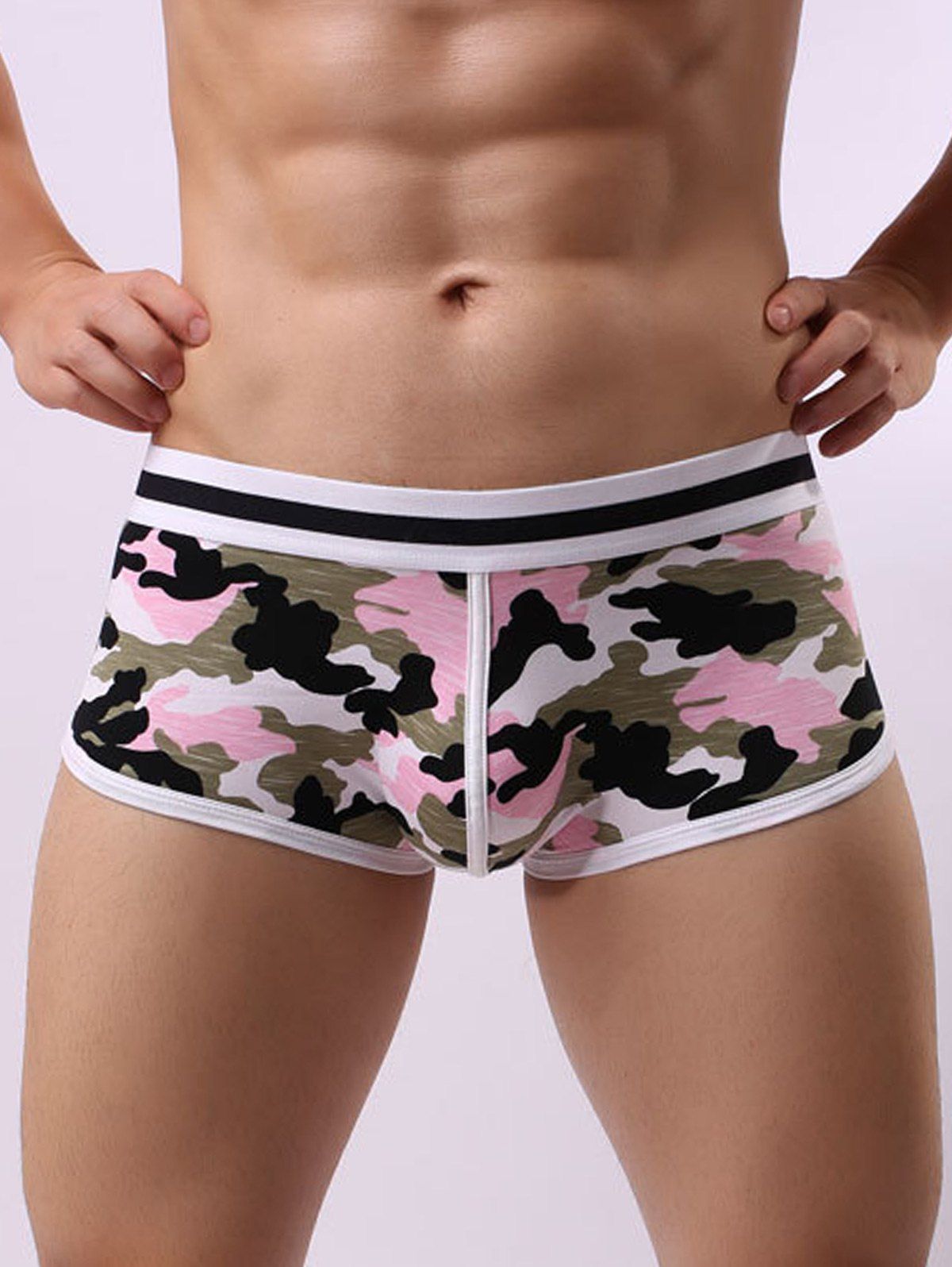

U Pouch Color Block Camouflage Trunk, Pink