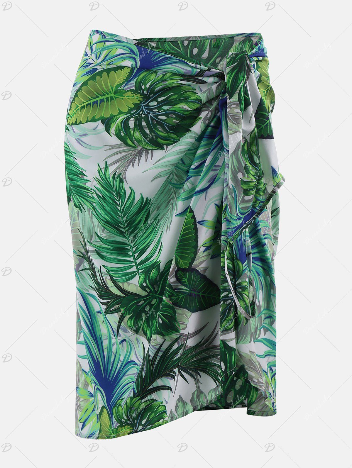 2018 Beach Hawaii Print Cover Up Slip Dress GREEN XL In CoverUps