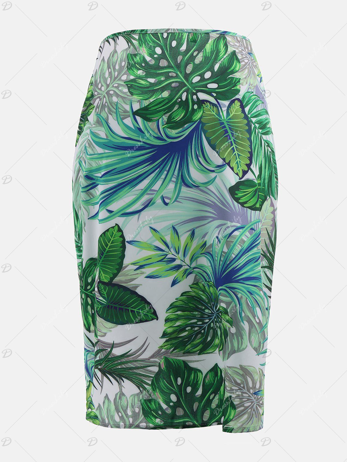 2018 Beach Hawaii Print Cover Up Slip Dress GREEN XL In CoverUps