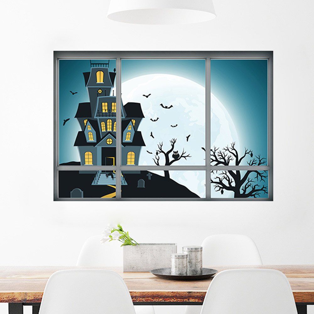 

Cartoon Halloween Castle Wall Art Sticker, Colormix