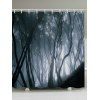 Rideau de Douche Imperméable Imprimé Forêt dans le Brouillard pour Salle de Bain - Gris Noir W59 INCH * L71 INCH