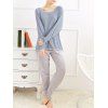 T-shirt à manches longues en pyjama et pantalons - Bleu gris M