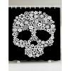 Rideau de douche imprimé crâne Halloween Skull - Blanc et Noir W59 INCH * L71 INCH