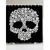 Rideau de douche imprimé crâne Halloween Skull - Blanc et Noir W65 INCH * L71 INCH