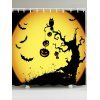Rideau de Douche Imprimé Arbre Flétrie Halloween Citrouille Imperméable - Jaune et Noir W79 INCH * L71 INCH