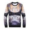 Symmetrical 3D Lion Graphic Print Sweatshirt - Noir XL