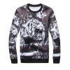 Sweatshirt à manches longues 3D Tiger Graphic Print - Noir L