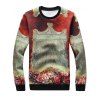 Sweatshirt à manches longues 3D Stele Graphic Print - multicolore L