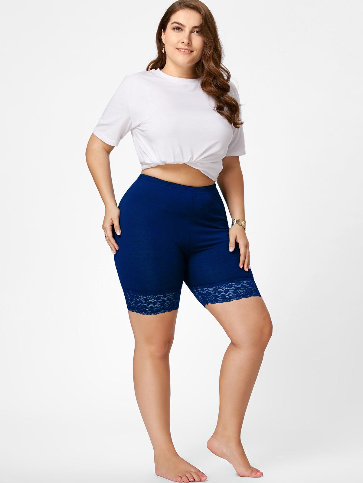 3 Pack Plus Size Biker Shorts with Pockets