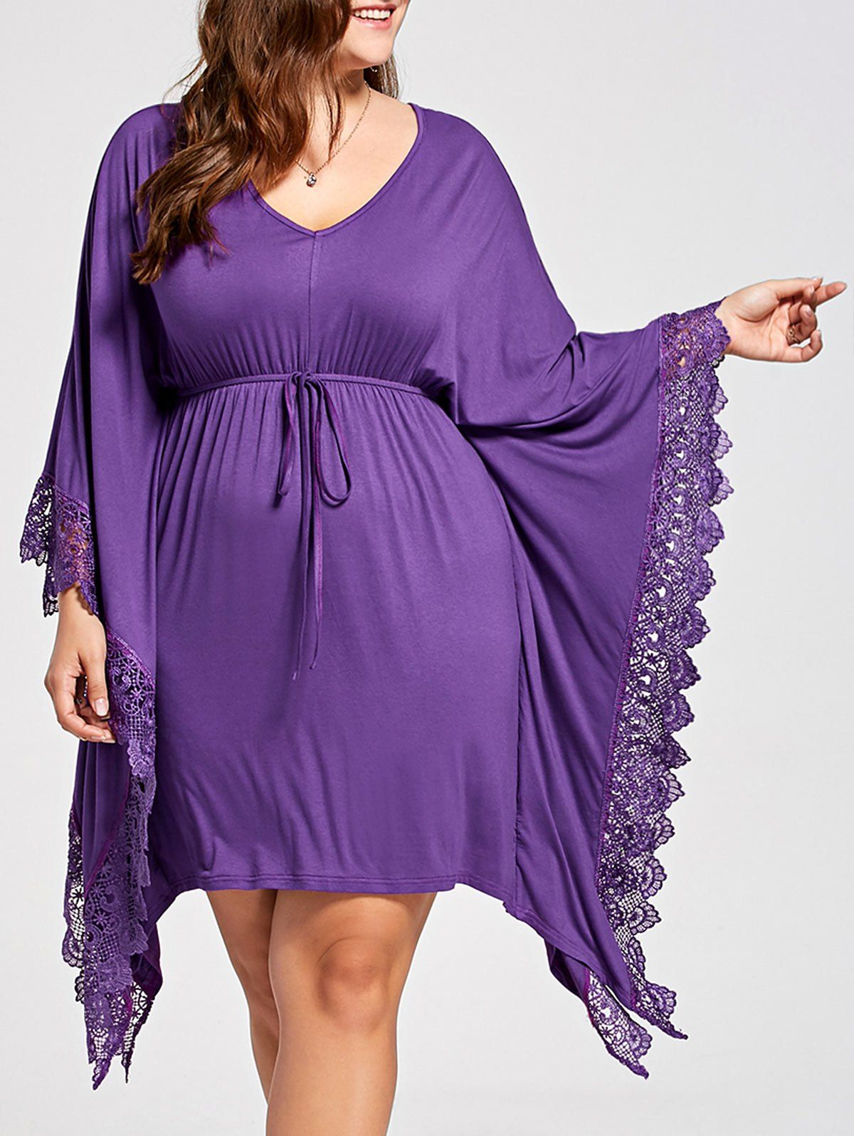 butterfly sleeve dress plus size