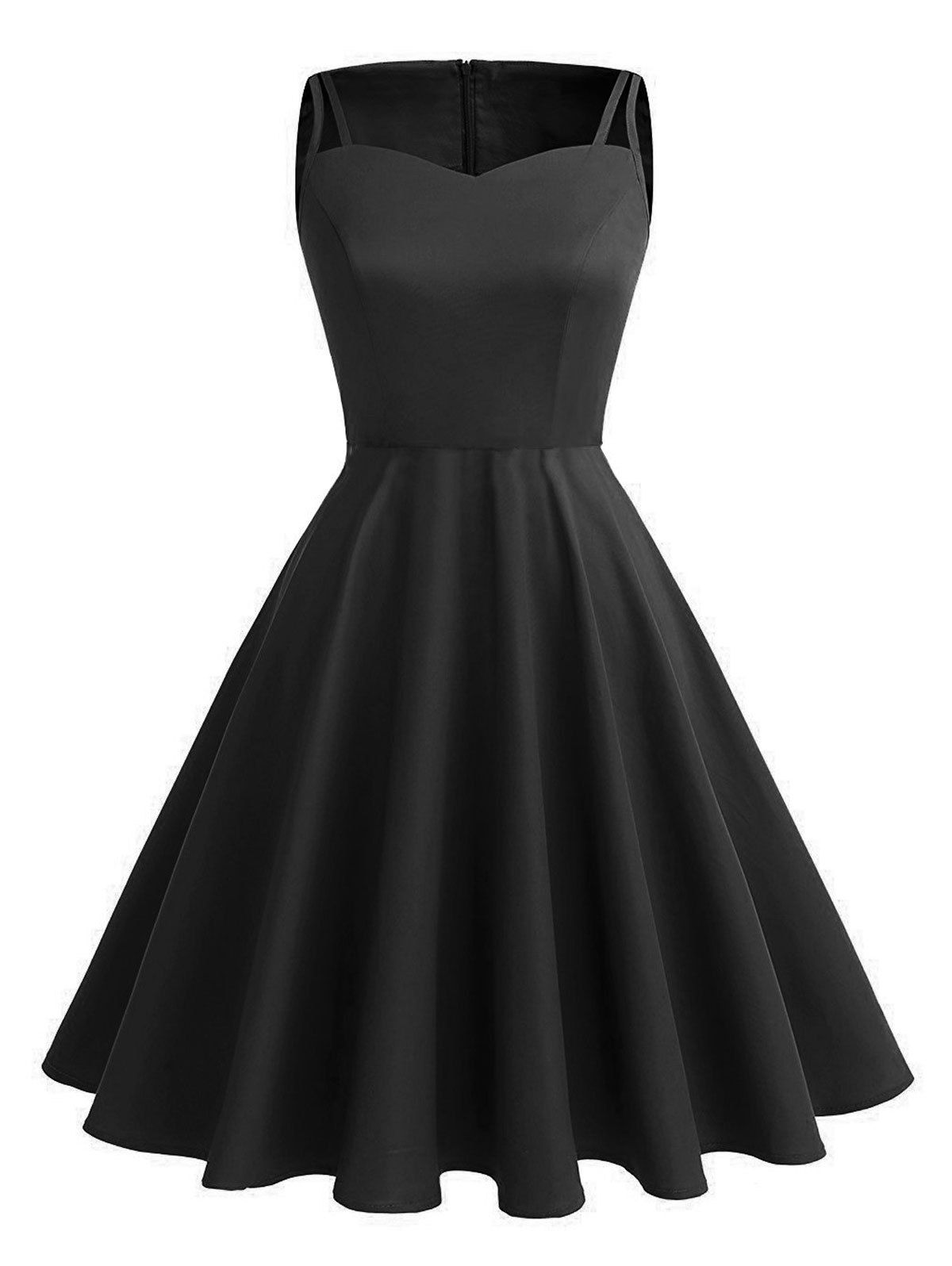 

Vintage Hollow Out High Waist Pin Up Dress, Black