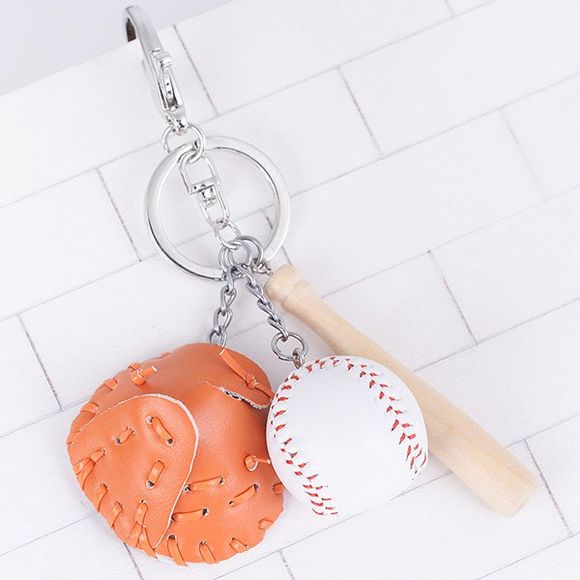 Cartoon Baseball Set Design Keyring - Orange vif 