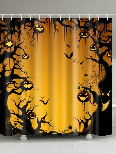 halloween trees pumpkin print waterproof bathroom shower curtain pearl kumquat w71 inch l79 inch - Dresslily Shower Curtains halloween trees pumpkin print waterproof bathroom shower curtain pearl kumquat w71 inch l79 inch - Dresslily Shower Curtains