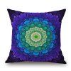 Housse de Coussin en Lin Décorative Motif Mandala Floral - Bleu W18 INCH * L18 INCH
