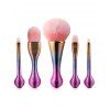 5 Pieces Gradient Color Lollipop Facial Makeup Brushes Kit - multicolor Couleur 