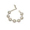 Bracelet Soleil Floral Strass en Fausse Perle - d'or 