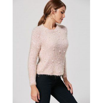 Pink Pearl Cashmere Cable-knit Crewneck Sweater - JENNIE LIU