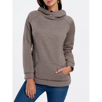 

Kangaroo Pocket Raglan Sleeve Hoodie, Khaki