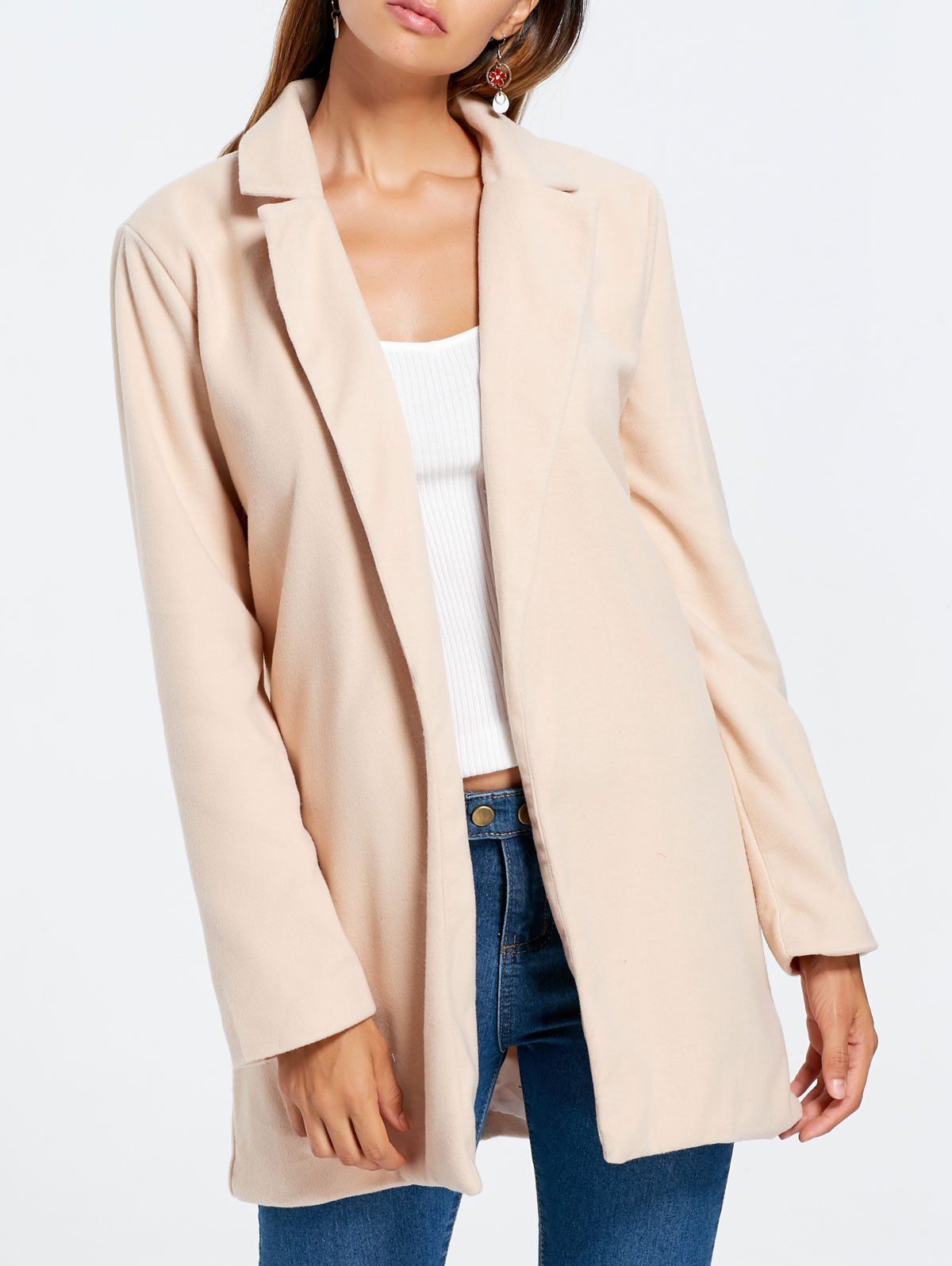 

Slim Fit Long Lapel Blazer, Apricot