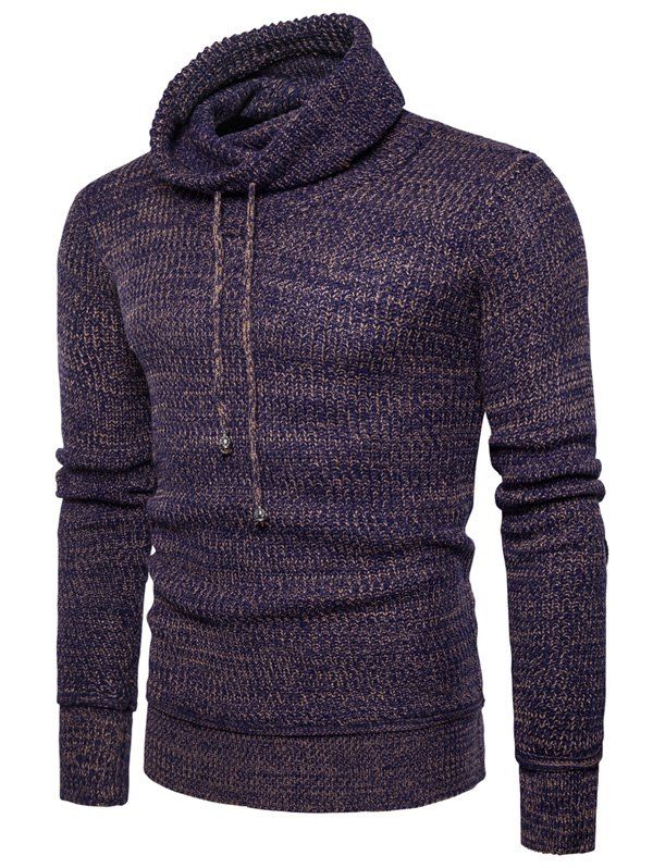 

Cowl Neck Drawstring Knit Blends Sweater, Coffee