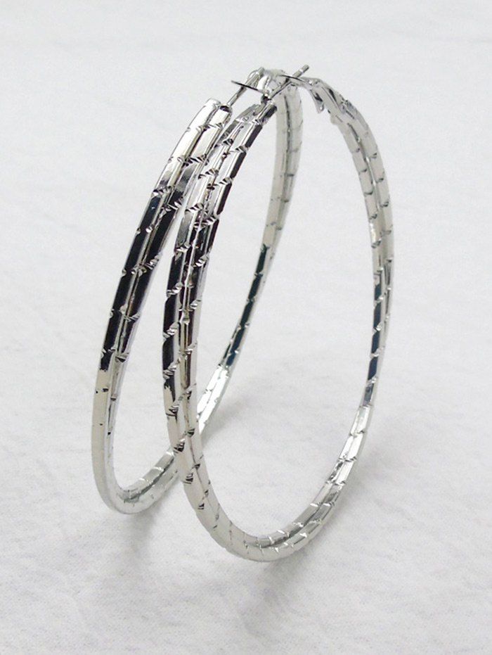 

Alloy Metal Circle Hoop Earrings, Silver