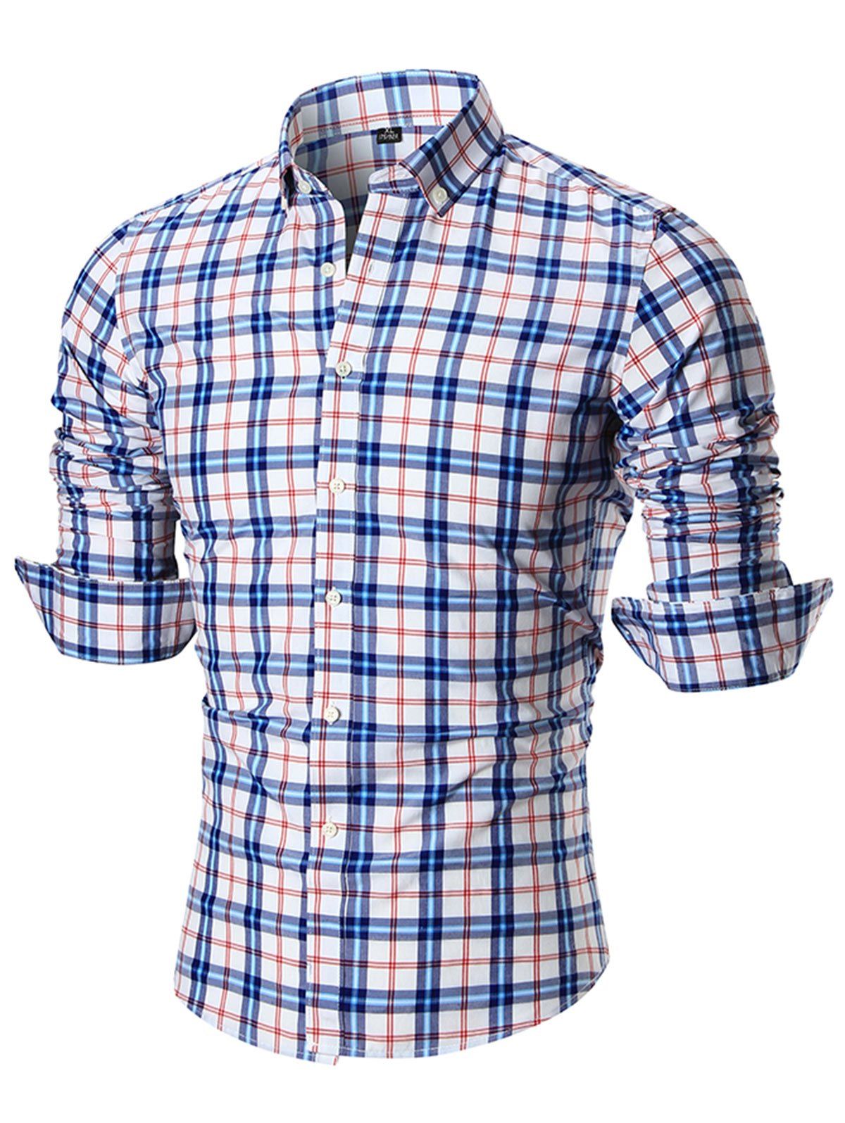 

Button-down Checkered Shirt, Blue