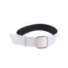 Ceinture Large Bouclée Rectangle en Faux Cuir - Blanc 
