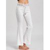 Pantalons de style mi-taille cintrée Drawstring Spliced ​​Laciness femmes - Blanc L