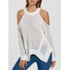Pull Ajouré Tricoté Épaules Ouvertes - Blanc XL