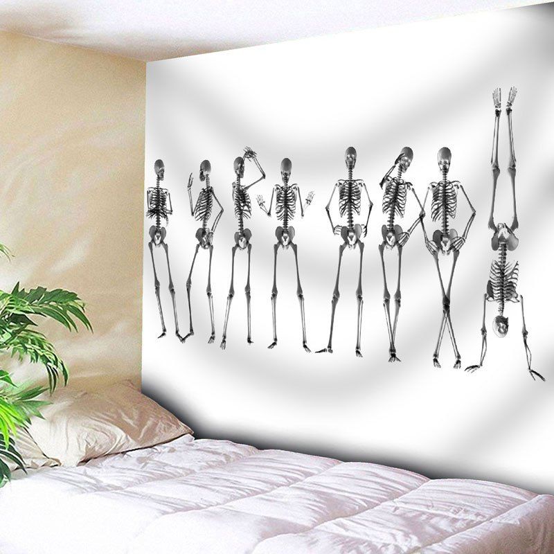 

Wall Art Skeleton Team Print Tapestry, White