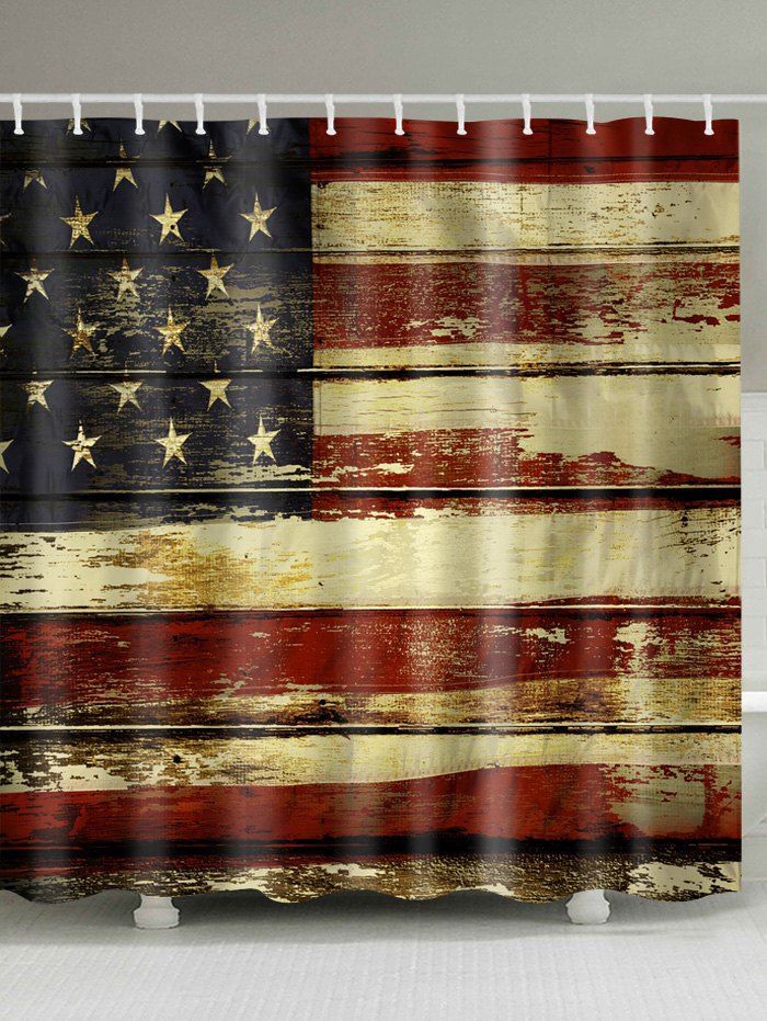 

Distressed American Flag Shower Curtain, Colormix
