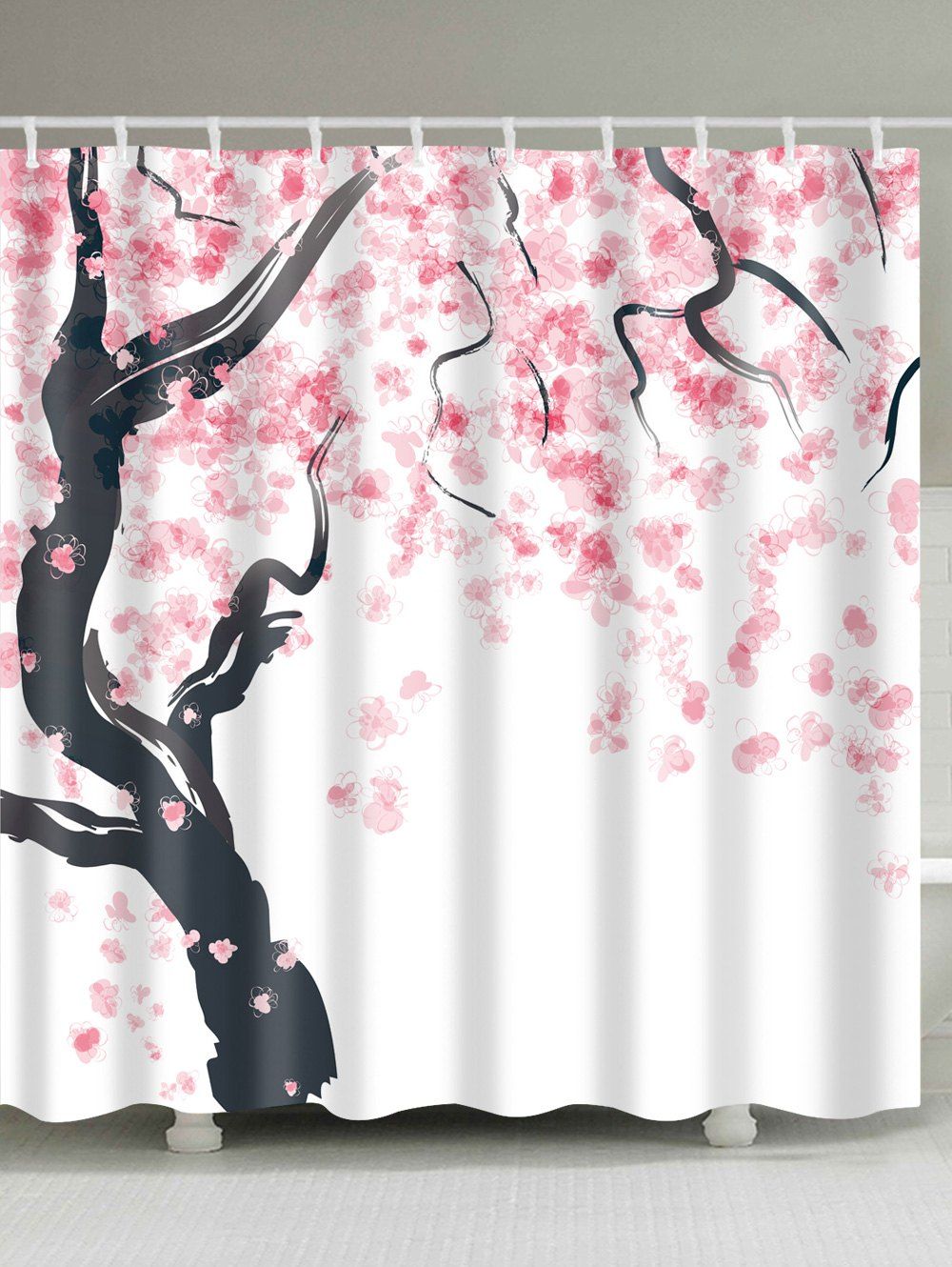 

Blossomed Tree Bathroom Shower Curtain, Pink