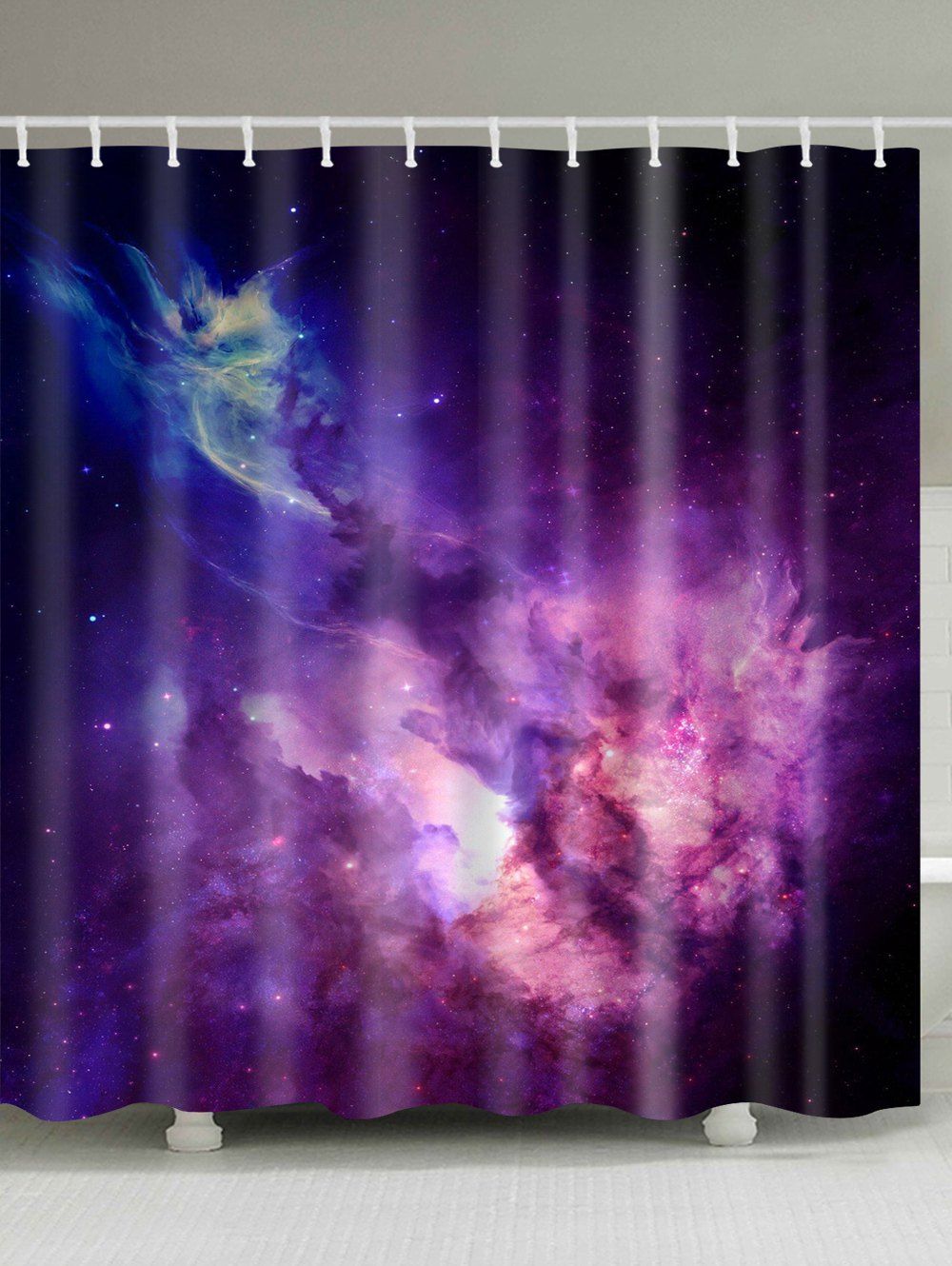 

Galaxy Print Waterproof Bathroom Shower Curtain, Purple