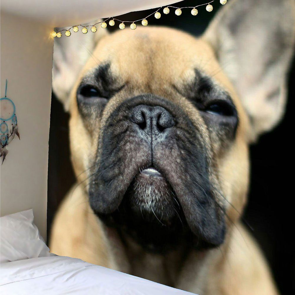 

Dog Head Pattern Wall Art Tapestry, Yellow and black