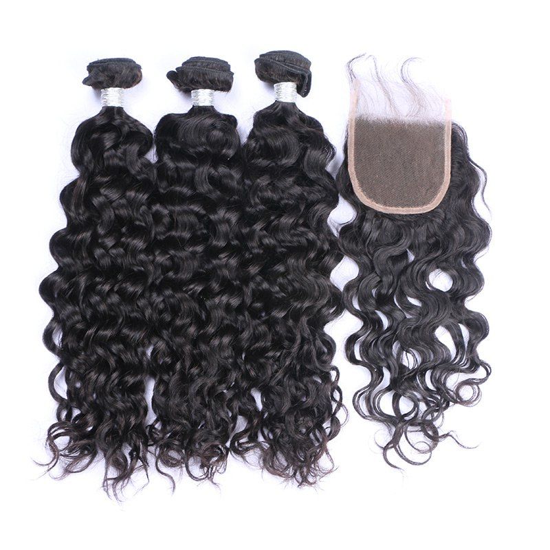 

3Pcs/Lot Long Natural Wave 7A Remy Indian Human Hair Weaves, Black