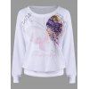 Sweat-shirt Imprimé Papillon à Lacets - Blanc XL