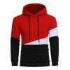 Sweat à Capuche Pull-over Panneau à Cordon en Blocs de Couleurs - Rouge M