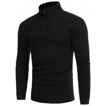 2018 Turtle Neck Zipper Sweater BLACK XL In Cardigans & Sweaters Online ...