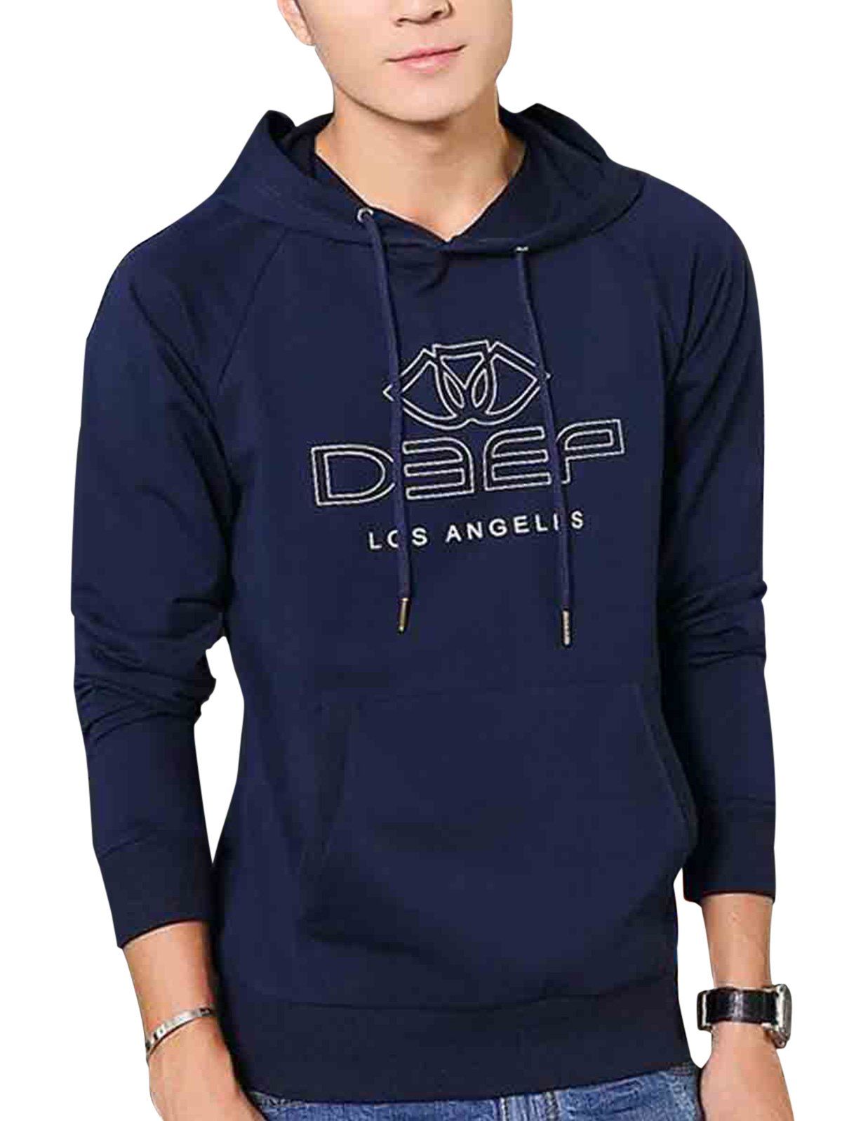 

Pullover Drawstring Graphic Hoodie, Blue