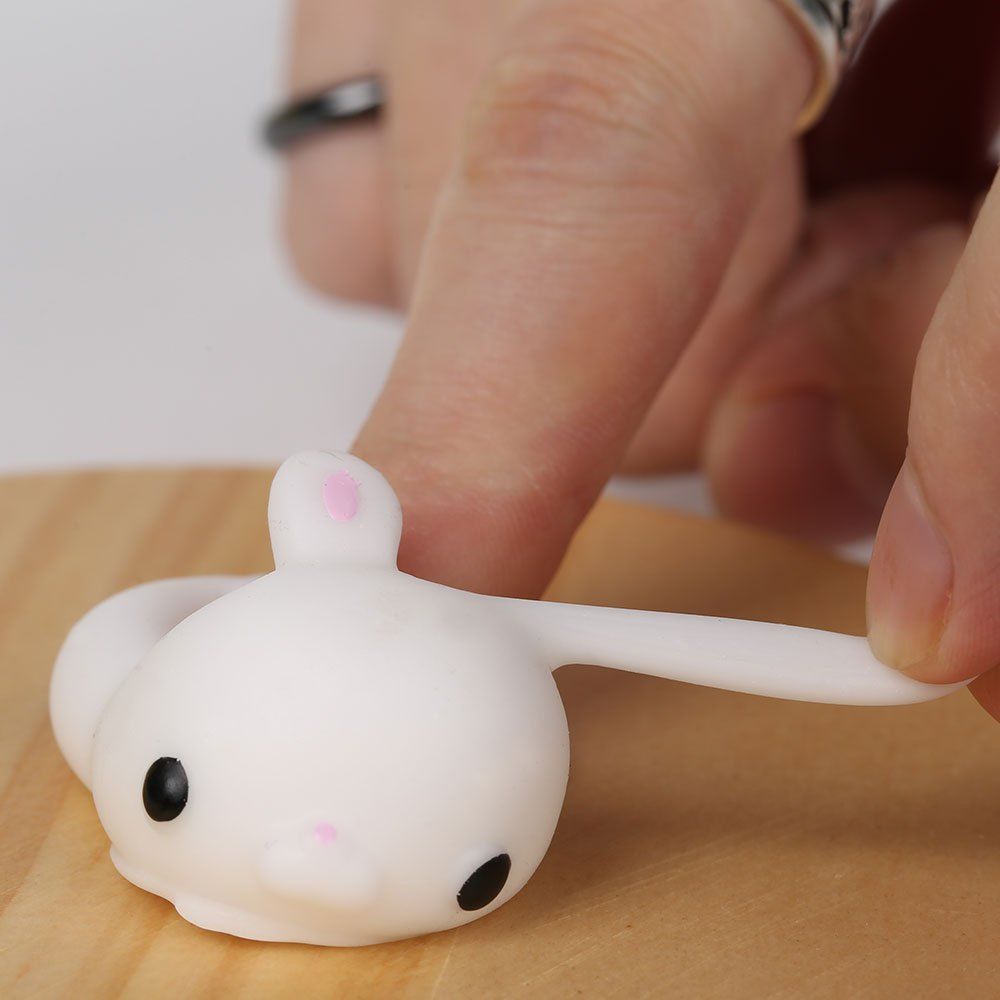 

3Pcs Bunny Shaped Stress Relief Squeeze Squishy Toys, White