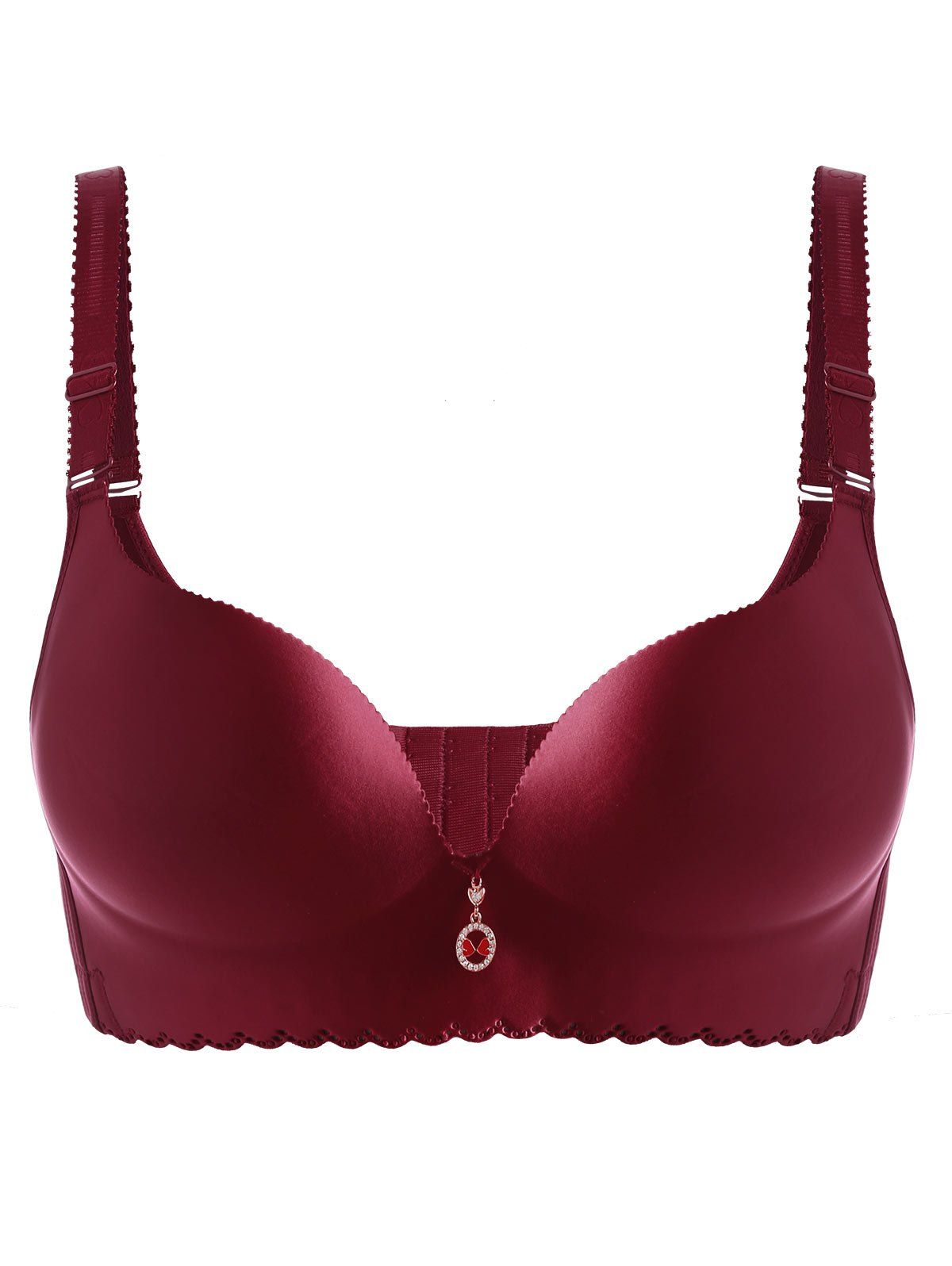 

Padded Plunged Wireless Bra, Deep red