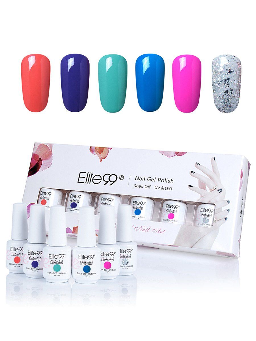 

Elite99 Soak Off Gel Nail Polish Kit with One Bottle Sequins, #01