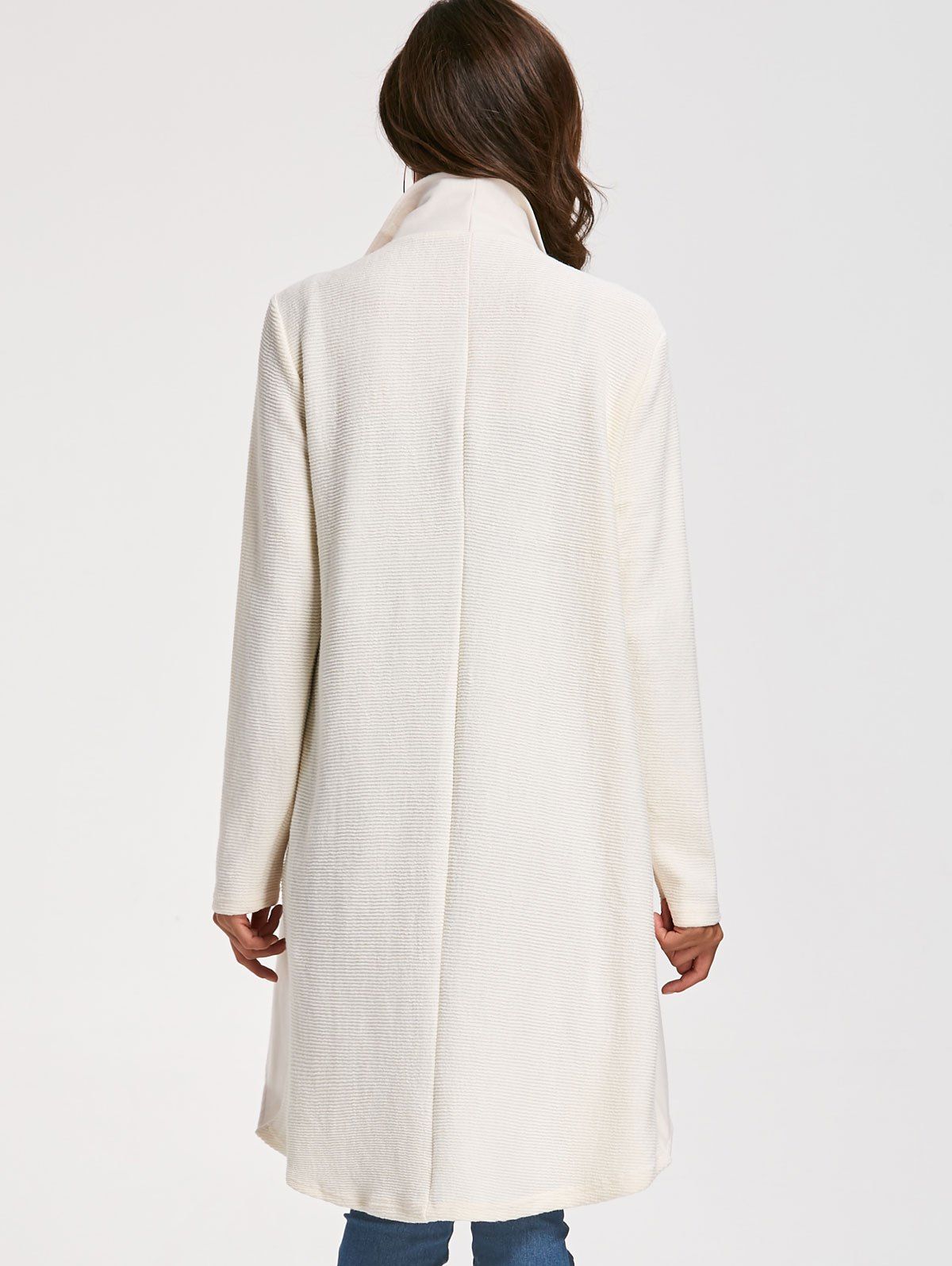 2018 High Low Drape Coat APRICOT M In Jackets & Coats Online Store. Best High Cut Dress For Sale